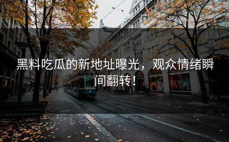 黑料吃瓜的新地址曝光，观众情绪瞬间翻转！